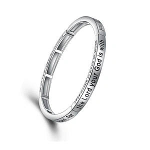 Good quality stainless steel engraved black letter bracelet