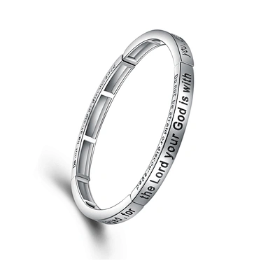 Good quality stainless steel engraved black letter bracelet