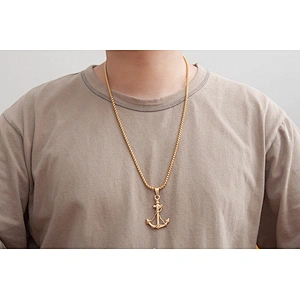 Cheap silver simple anchor necklace unique