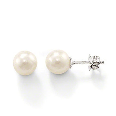 925 silver bijoux wholesale white pearl stud for women
