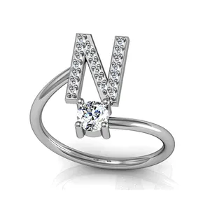 Four finger initial letter n jewelry ring custom logo
