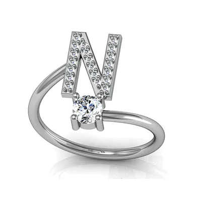 Four finger initial letter n jewelry ring custom logo