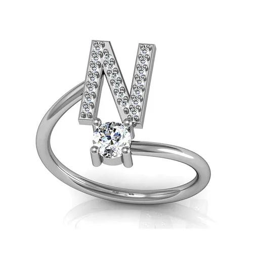 Four finger initial letter n jewelry ring custom logo