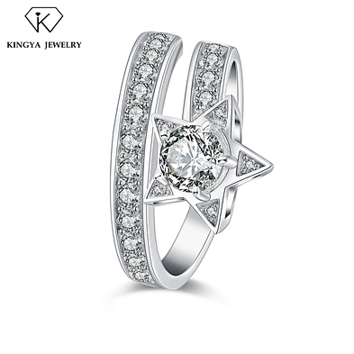 Adjustable Gemstone Engagement Wedding 925 Sterling Silver Platinum Ring Price