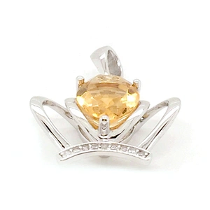 Yellow Teardrop Necklace Crown Jewelry, 925 Sterling Silver King Crown Charm Pendant Bulk, Queen Teardrop Charm Crown Pendant