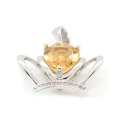 Yellow Teardrop Necklace Crown Jewelry, 925 Sterling Silver King Crown Charm Pendant Bulk, Queen Teardrop Charm Crown Pendant
