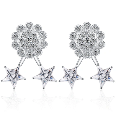 Pentagram star design cz flower tragus piercing jewelry earring