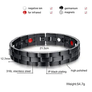 Men major stainless steel jewelry japanese magnetic bracelet bangle wholesale