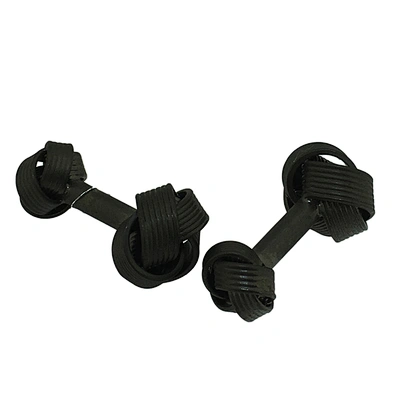 Wholesale black enamel cheap knot cufflink