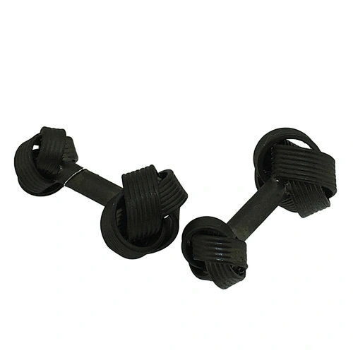 Wholesale black enamel cheap knot cufflink