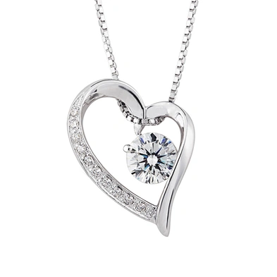 Hollow asymmetric design heart shaped aaa cz pendant