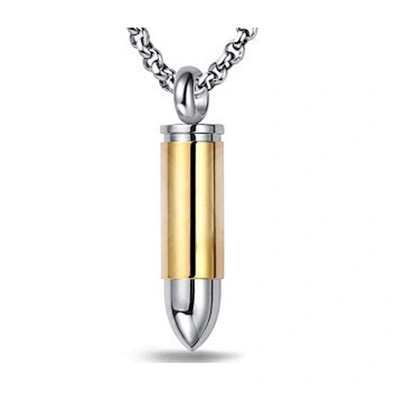 Cheap shiny silver bullet necklace