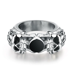 Men's Fashion Custom Chunky Stainless Steel Jewelry Ring Punk Style