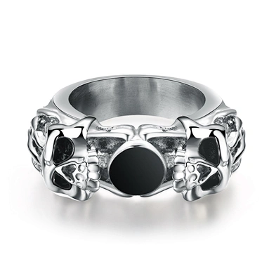Men's Fashion Custom Chunky Stainless Steel Jewelry Ring Punk Style