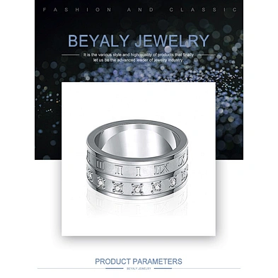 Mirror polished cz stainless steel band boys finger rings