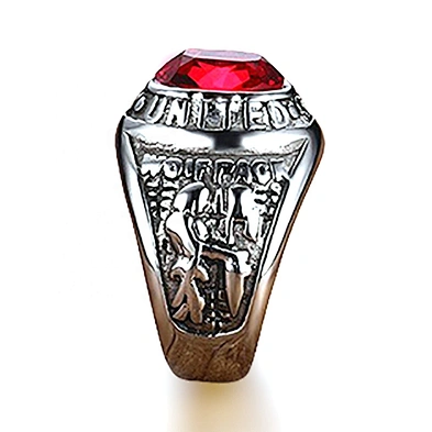High quality red stone usssa baseball championship rings