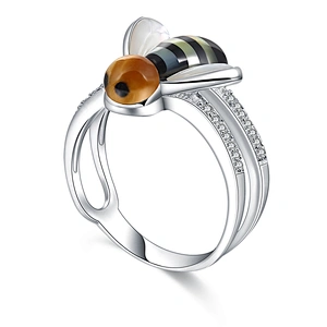 Wholesale Natural Stone Silver Jewelry Men Gay Animal Shaped Ring