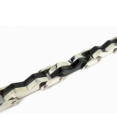 Boutique stainless steel black enamel 14k solid gold jewelry