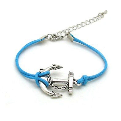 Black color simple design anchor bracelet for men