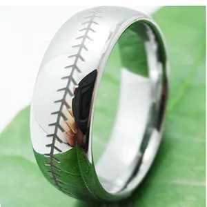 Custom Black Or Blue Baseball Ring, Inscribed Oem Tungsten Steel Ring