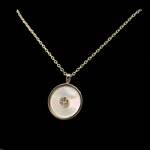 Wholesale Gold Plated Round Shape Silver 925 Jewelry Disc Necklace