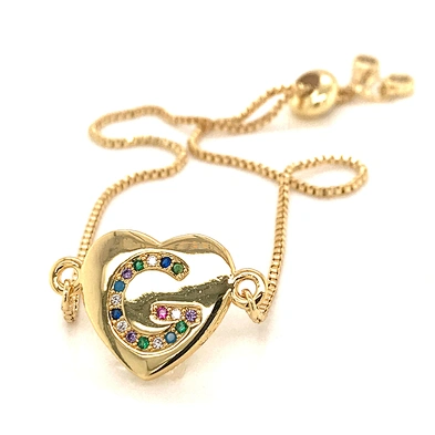 The new 26 letters pull adjustable bracelet, heart color zircon bracelet hot style female