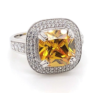 Noble style citrine fashion 925 sterling silver gemstone rings