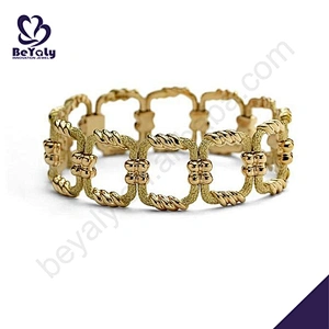 Custom hollow square dubai gold bracelet latest models