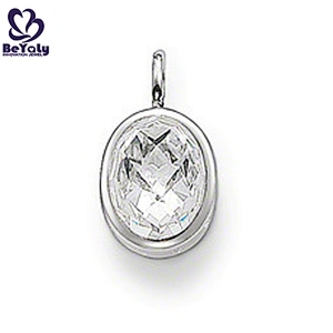 Lady black stone sterling silver cabochon pendant setting