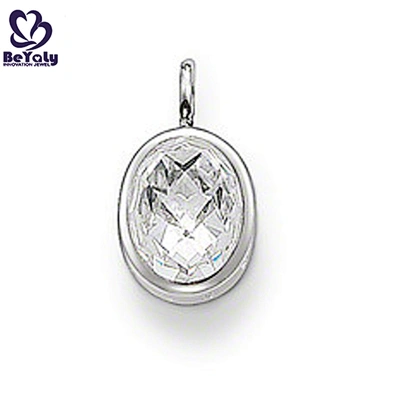 Lady black stone sterling silver cabochon pendant setting