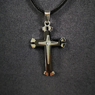 Hot style devil's eye hexagram black leather rope punk necklace