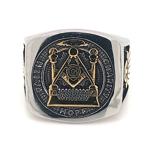 Custom Design Stainless Steel Free-Mason Width Fashion Index Ring