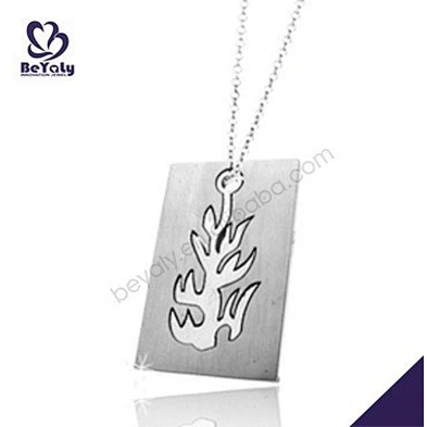 Flame design rectangle charms stainless steel jewelry blanks