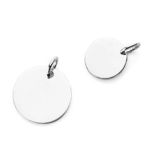 Custom Name Engravable Blank Charms Silver Round Blank Pendants