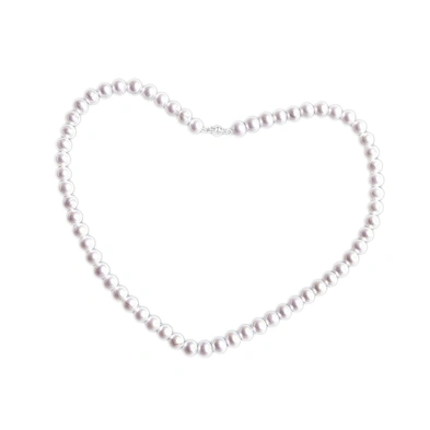 Exquisite silver chain white pure pearl necklace