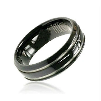 Cheap men's rotatable design stainless steel black ring