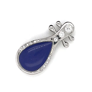 Fashionable Custom Design Blue Shell Chinese Pipa Shape Pendant Music Jewelry Finding