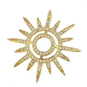 Wholesale Italian Custom Sun 14K Gold Jewelry Necklace Pendant Charm