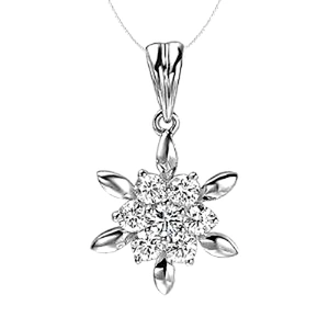 Fashion women shiny cz flower infinity necklace silver