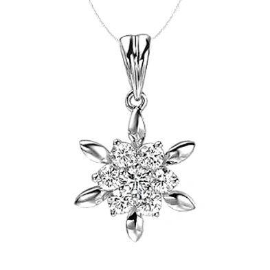Fashion women shiny cz flower infinity necklace silver