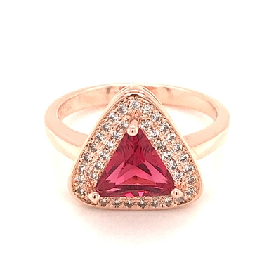 Silver Synthetic Ruby Stone Rings, Triangle Gold Ring Designs With Ruby