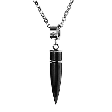 Fashion style shiny stainless steel men bullet pendant