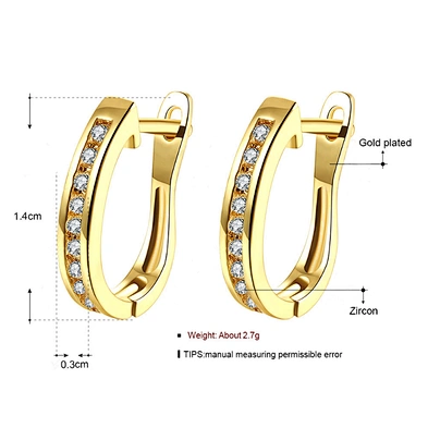 Arabic gold plated zircon ring type earring design
