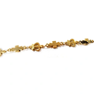Custom Religion Jewelry 18K Gold Plated Chain Link Cross Bracelet