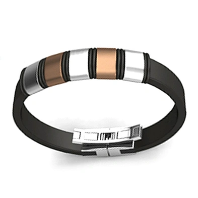 Black leather fashion chic bracelet hand chain for men