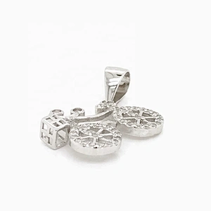 Bike Pendant With Zircon, Nice Quality Bike Charm Silver Jewelry, Shiny Cz Silver Bicycle Pendant Necklace