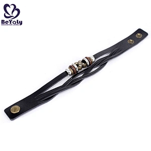 Friendship Jewelry DIY Beads Charm Bangle Leather Bracelet