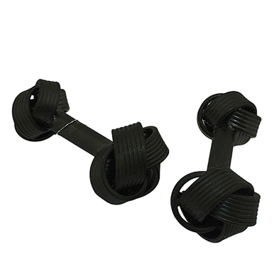 Wholesale black enamel cheap knot cufflink