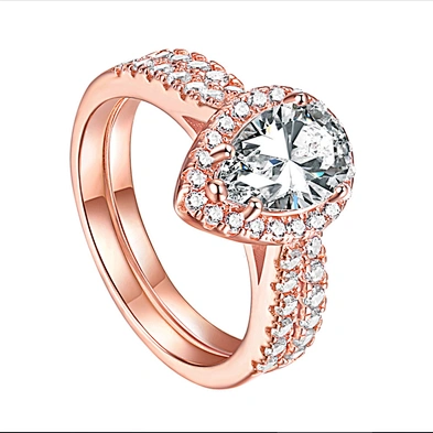925 Sterling Silver Gemstone Stackable Eye Shaped Zircon Ring Women's