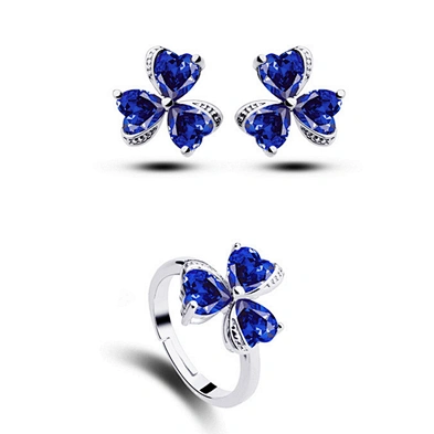 Colored rhinestone crystal fashion jewelry set made in china wholesale